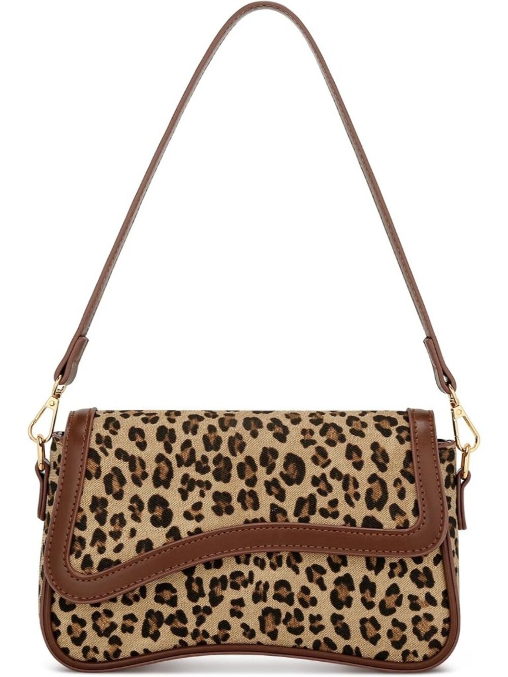 👜Women's Brown Leopard Small Hobo Shoulder Bag Retro Underarm Crossbody Purse